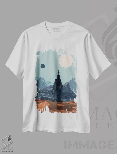 تیشرت سفید طرح دار "رویای بازگشتت را می بینم"، هنر فاخر معاصر اثر فرانک موس | فروشگاه ایماژ