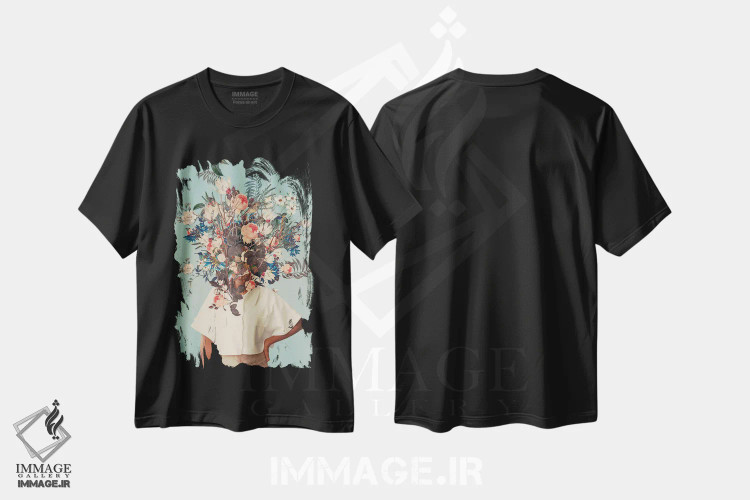 تیشرت مشکی طرح دار "خدا را شکر بهار است"، دکور معاصر اثر فرانک موس | immage.ir