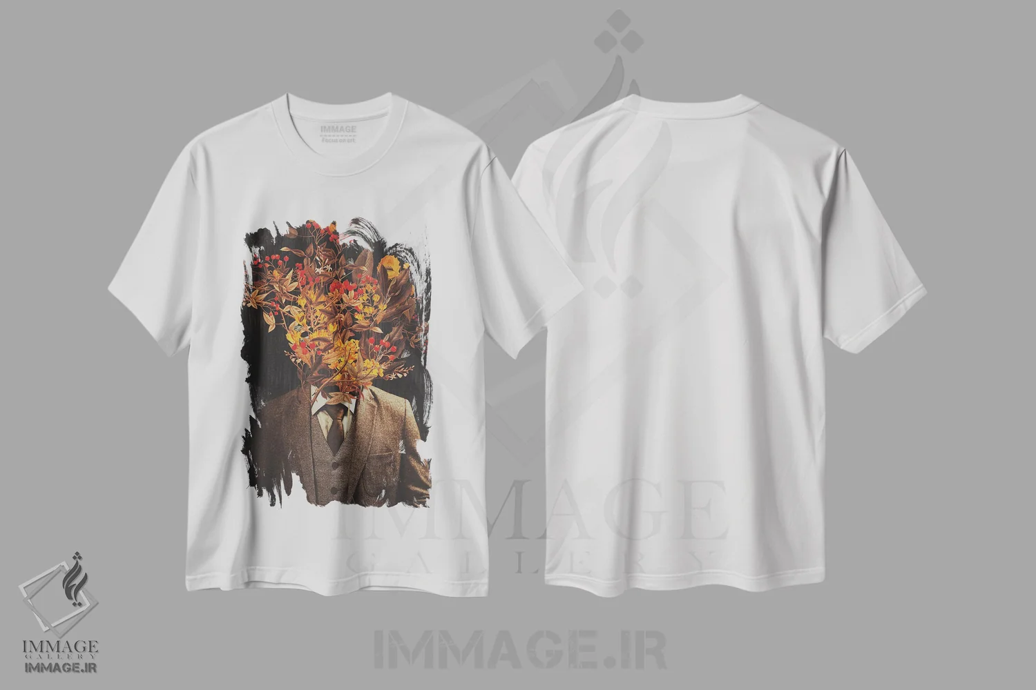 تیشرت سفید طرح دار "ای کاش اینجا بودی"، دکور معاصر اثر فرانک موس | فروشگاه ایماژ