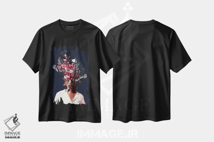 تیشرت مشکی طرح دار "خاطره ای از گل رز"، دکور معاصر اثر فرانک موس | immage.ir