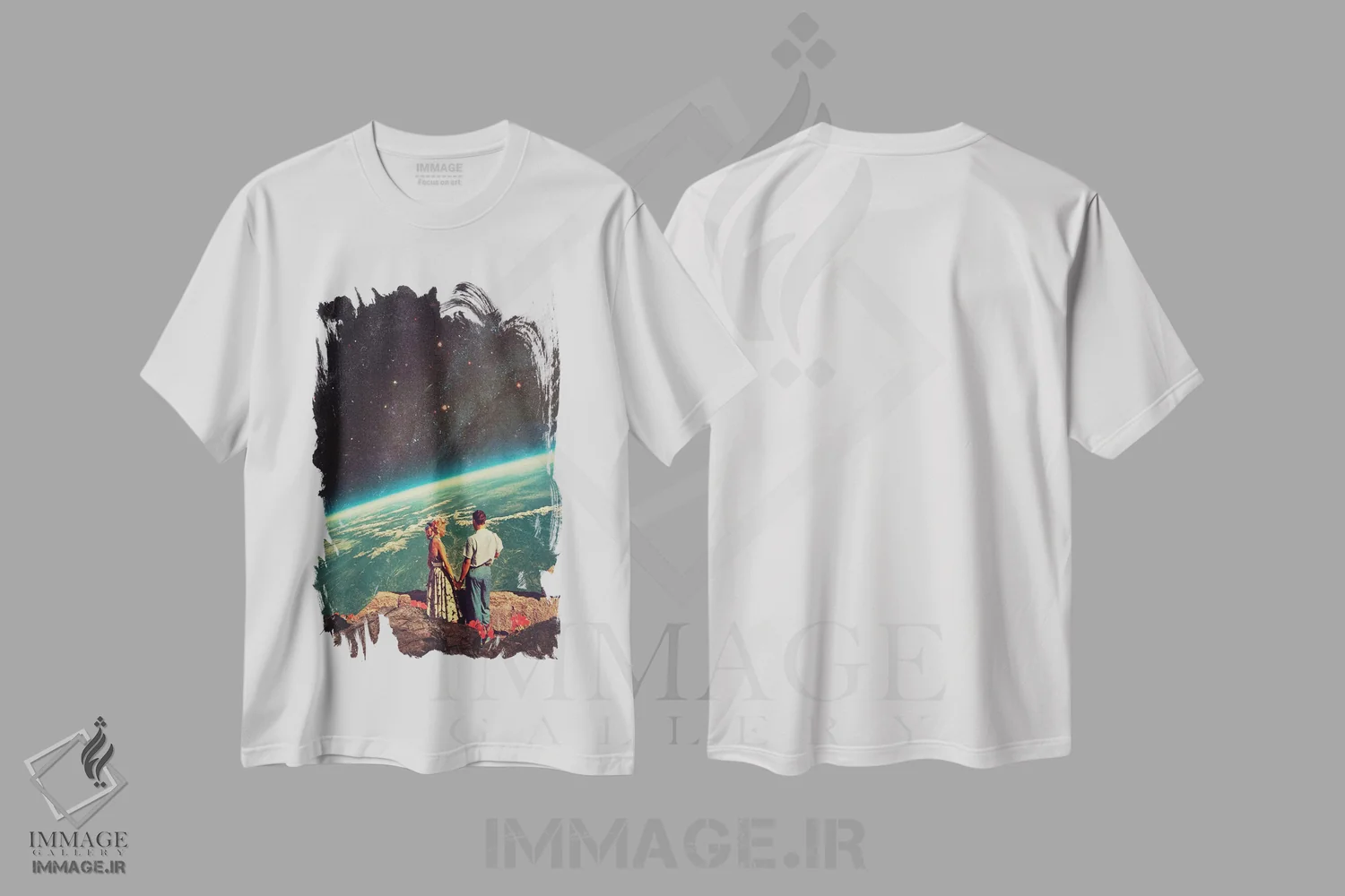 تیشرت سفید طرح دار "عشق"، هنر فاخر معاصر اثر فرانک موس | immage.ir