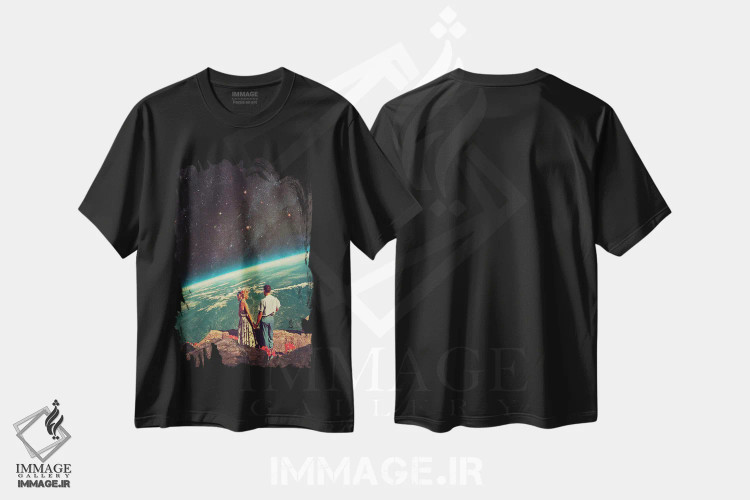 تیشرت مشکی طرح دار "عشق"، هنر فاخر معاصر اثر فرانک موس | فروشگاه ایماژ