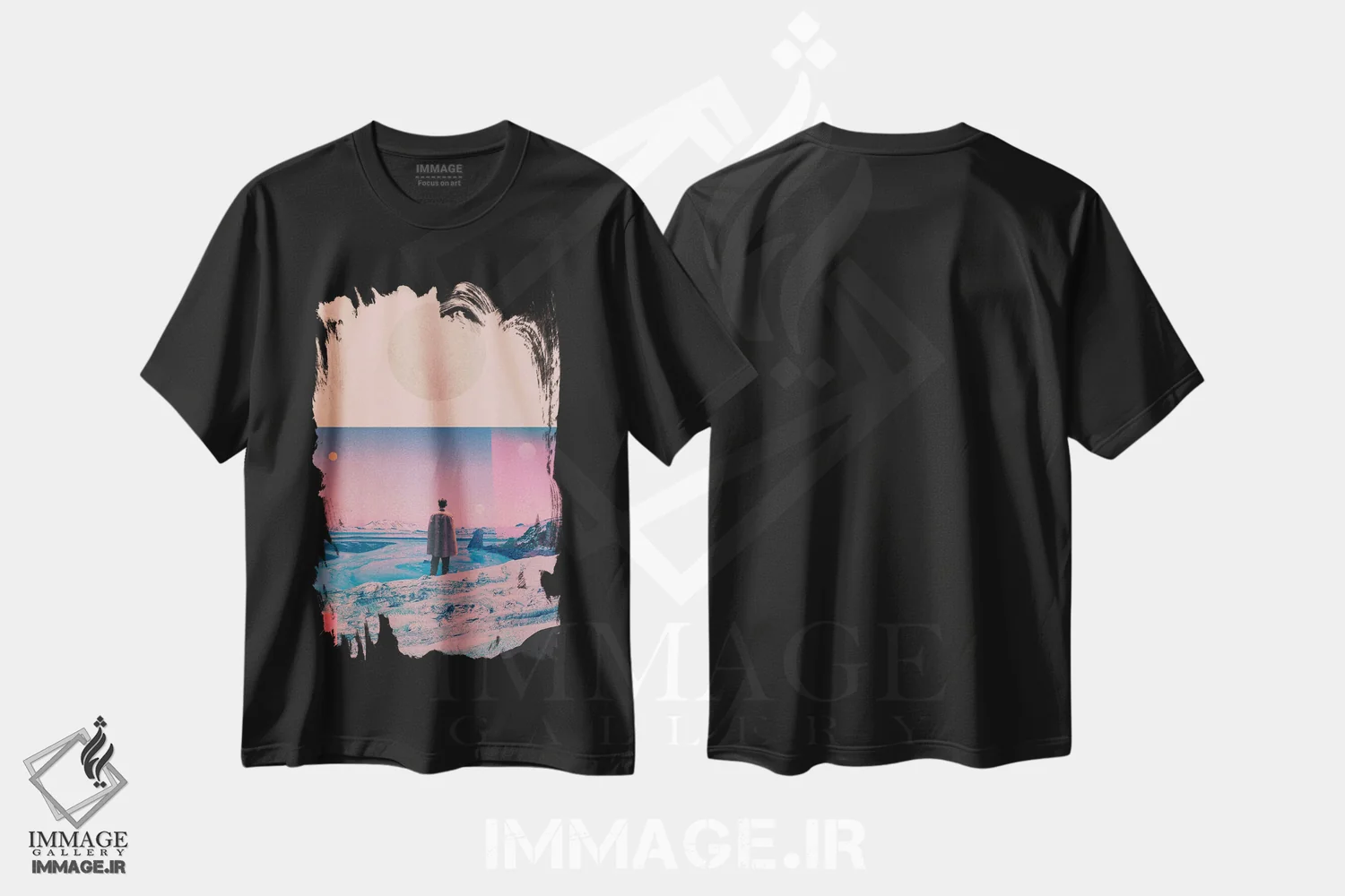 تیشرت مشکی طرح دار "آیا هنوز مرا به یاد خواهی داشت"، دکور معاصر اثر فرانک موس | فروشگاه ایماژ