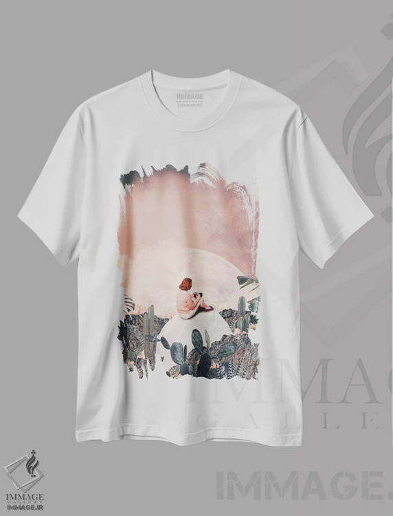 تیشرت سفید طرح دار "برایت چند عکس خواهم فرستاد"، دکوراسیون جایگزین اثر فرانک موس | فروشگاه ایماژ