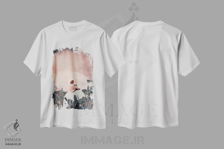 تیشرت سفید طرح دار "برایت چند عکس خواهم فرستاد"، دکوراسیون جایگزین اثر فرانک موس | فروشگاه ایماژ