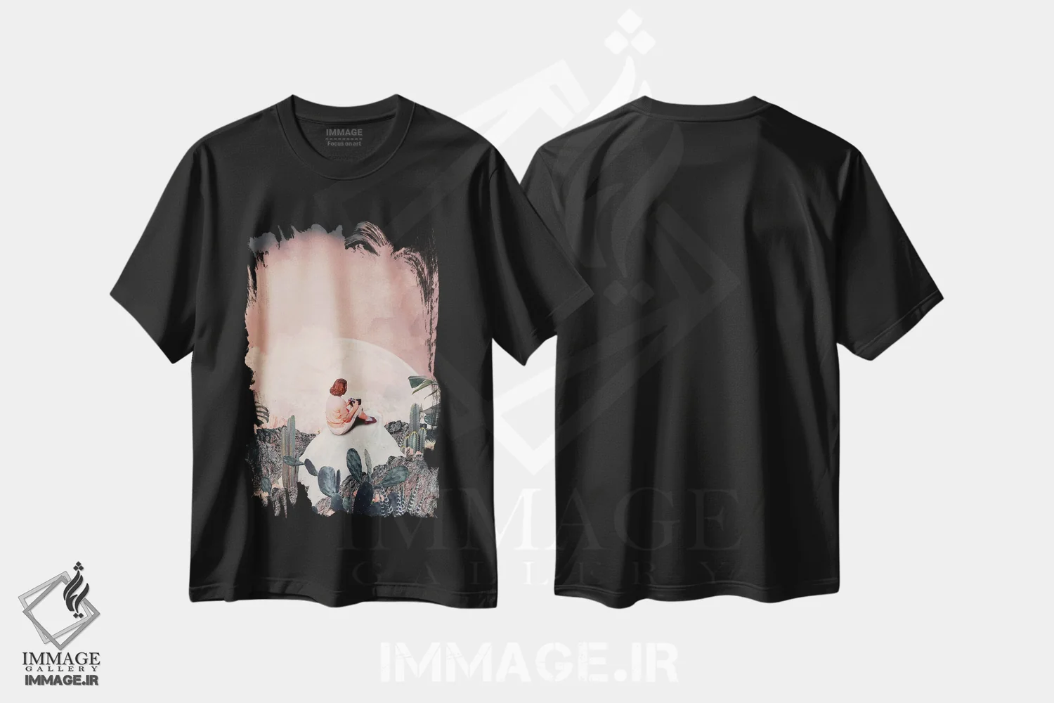تیشرت مشکی طرح دار "برایت چند عکس خواهم فرستاد"، دکوراسیون جایگزین اثر فرانک موس | immage.ir