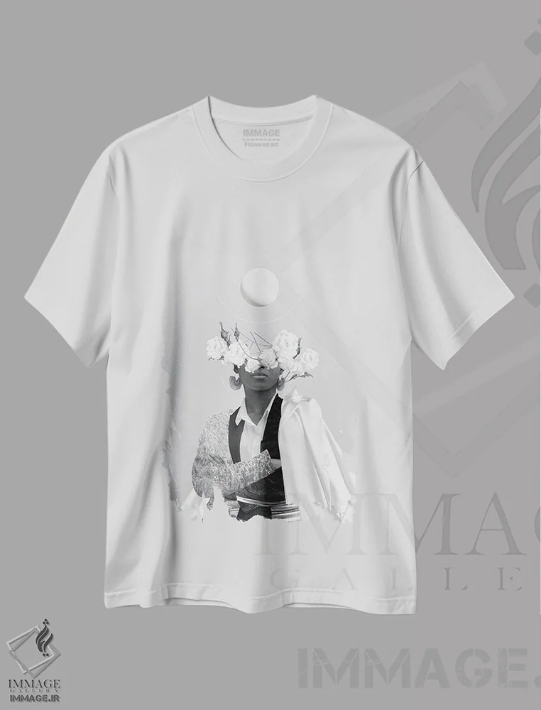 تیشرت سفید طرح دار "قدرت تضاد تو"، دکوراسیون جایگزین اثر فرانک موس | immage.ir