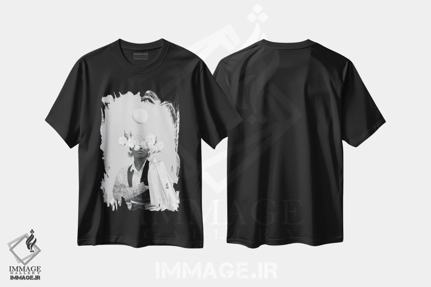 تیشرت مشکی طرح دار "قدرت تضاد تو"، دکوراسیون جایگزین اثر فرانک موس | فروشگاه ایماژ