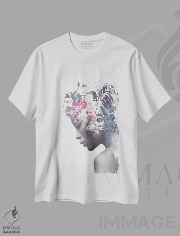 تیشرت سفید طرح دار "یادگاری"، هنر فاخر معاصر اثر فرانک موس | فروشگاه ایماژ