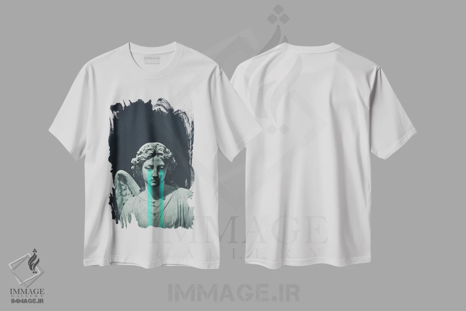 تیشرت سفید طرح دار "نگاه از بالا"، دکوراسیون جایگزین اثر فرانک موس | فروشگاه ایماژ