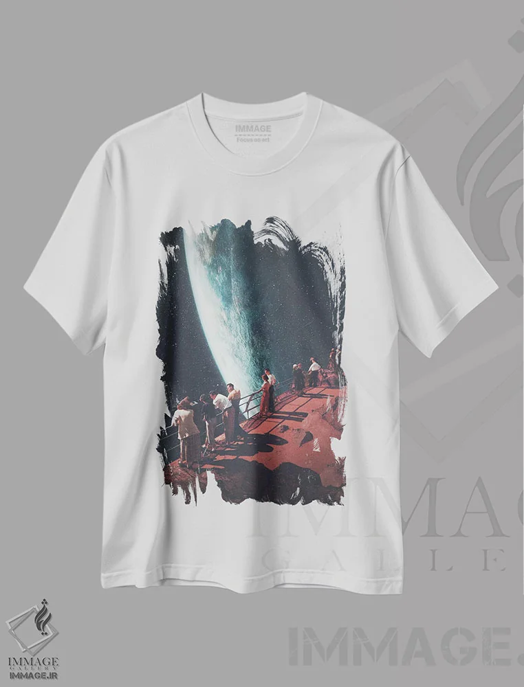 تیشرت سفید طرح دار "دلتنگی برای کسانی که جا گذاشتیم"، دکوراسیون جایگزین اثر فرانک موس | فروشگاه ایماژ