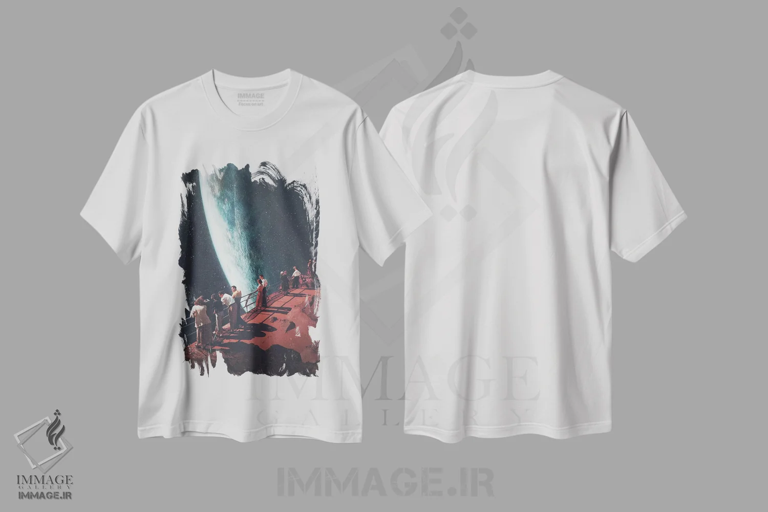 تیشرت سفید طرح دار "دلتنگی برای کسانی که جا گذاشتیم"، دکوراسیون جایگزین اثر فرانک موس | فروشگاه ایماژ