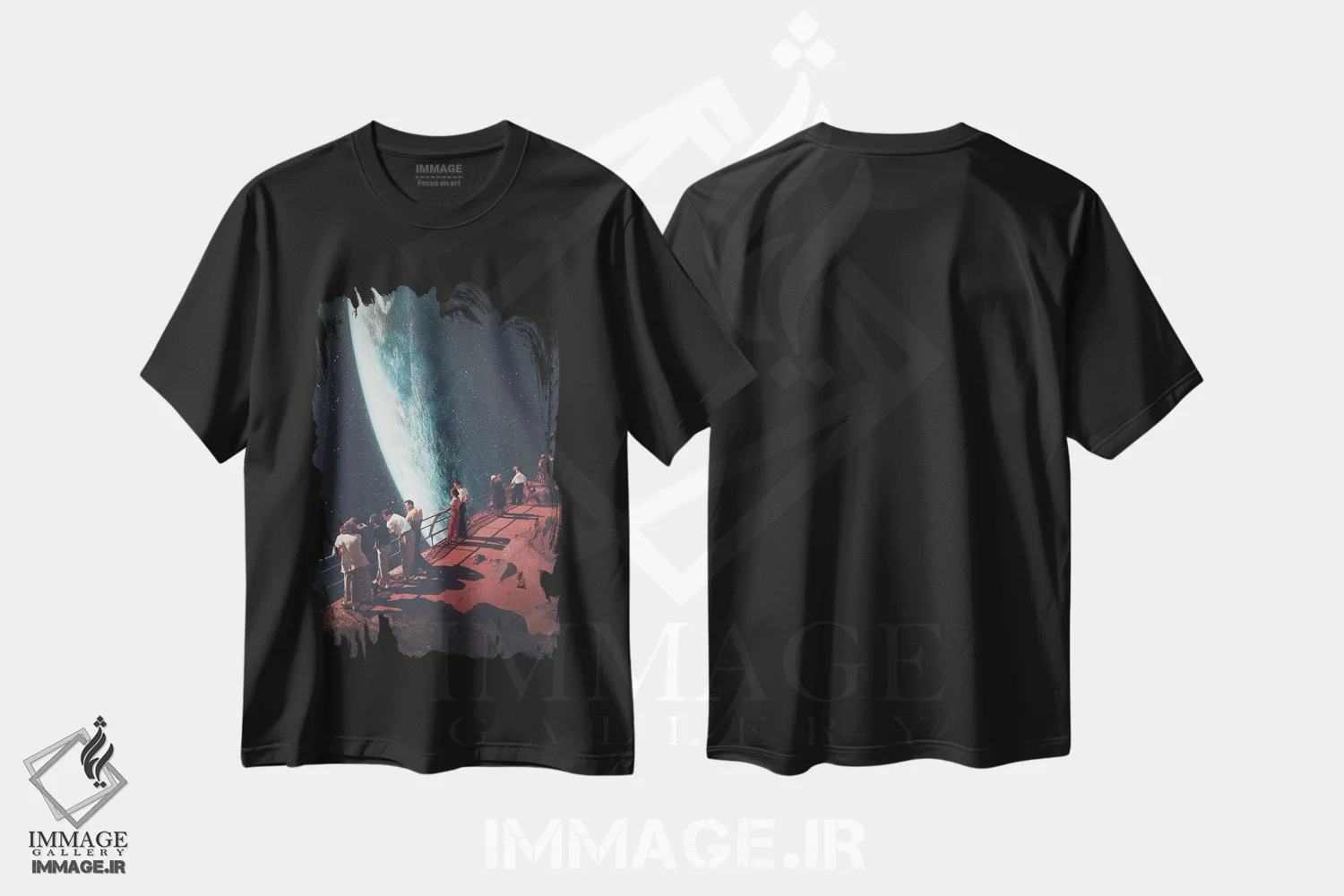 تیشرت مشکی طرح دار "دلتنگی برای کسانی که جا گذاشتیم"، دکوراسیون جایگزین اثر فرانک موس | immage.ir