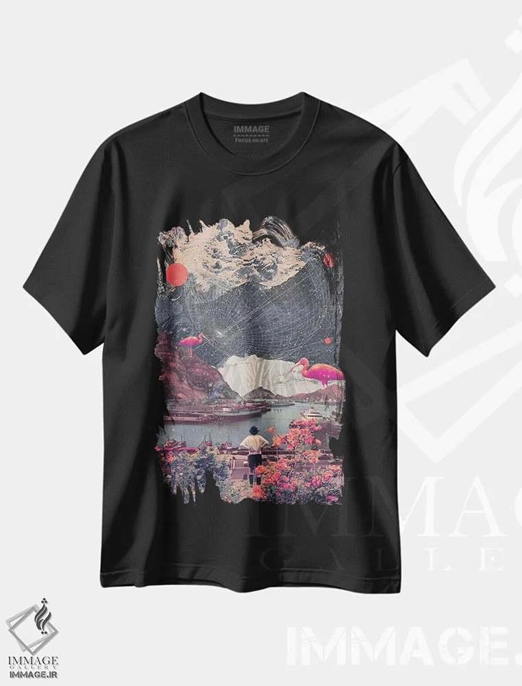 تیشرت مشکی طرح دار "انتخاب هایم مرا تنها گذاشتند"، دکوراسیون جایگزین اثر فرانک موس | immage.ir