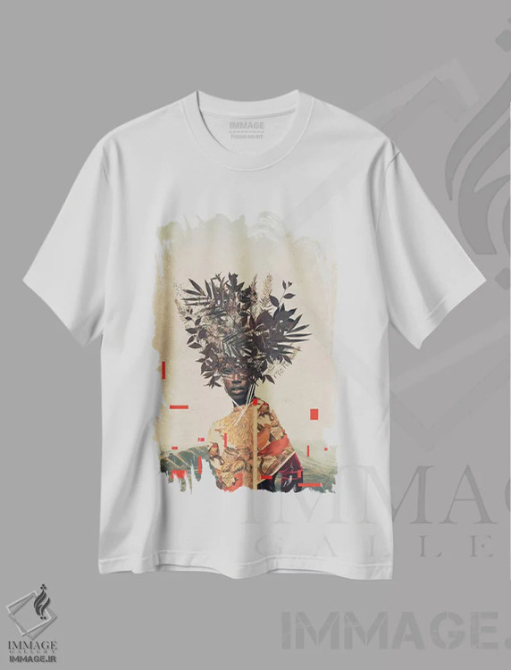 تیشرت سفید طرح دار "پشتکار"، هنر فاخر معاصر اثر فرانک موس | فروشگاه ایماژ