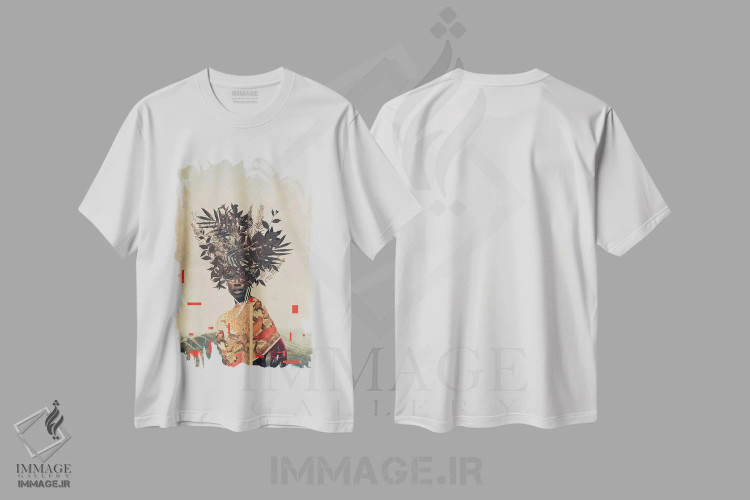 تیشرت سفید طرح دار "پشتکار"، هنر فاخر معاصر اثر فرانک موس | فروشگاه ایماژ