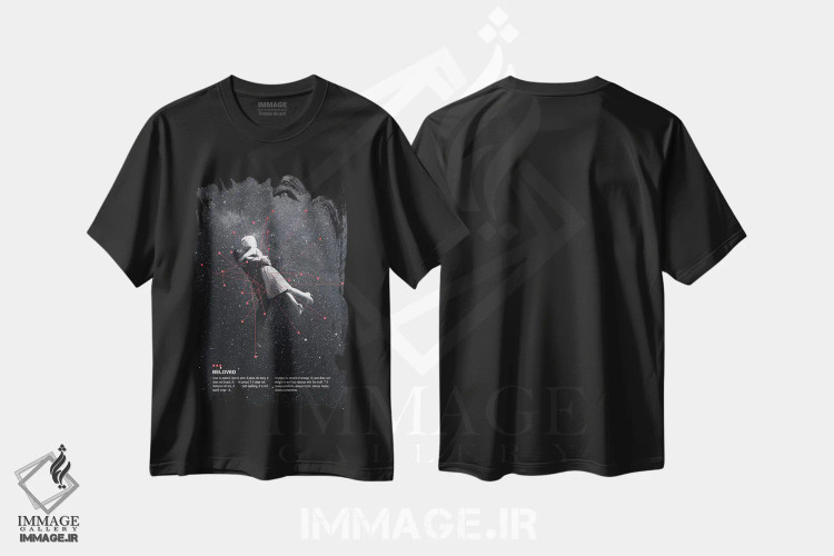 تیشرت مشکی طرح دار "محبوب"، هنر فاخر معاصر اثر فرانک موس | فروشگاه ایماژ