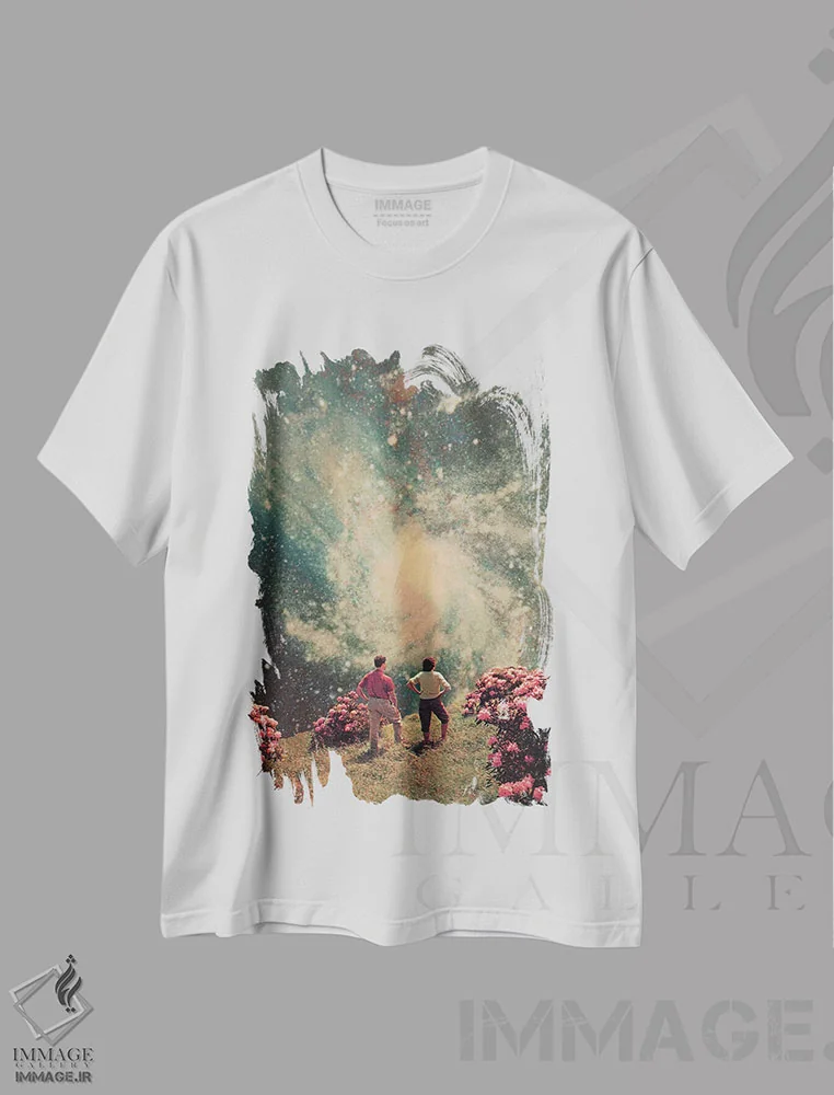 تیشرت سفید طرح دار "در پایان نور خواهد بود"، هنر فاخر معاصر اثر فرانک موس | فروشگاه ایماژ
