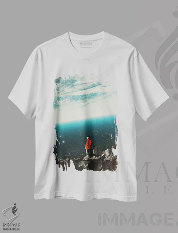 تیشرت سفید طرح دار "ساوداده"، هنر فاخر معاصر اثر فرانک موس | immage.ir