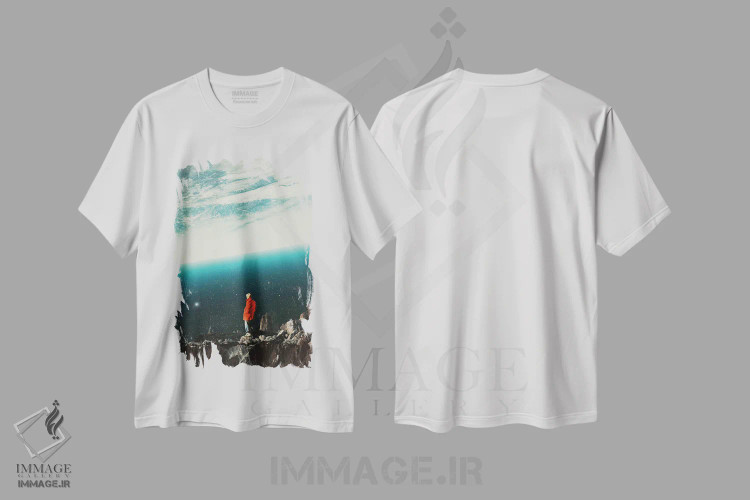 تیشرت سفید طرح دار "ساوداده"، هنر فاخر معاصر اثر فرانک موس | immage.ir