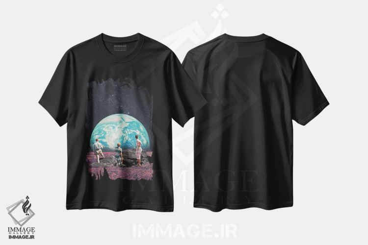 تیشرت مشکی طرح دار "نگران نباش، بچه ها خوب خواهند بود"، هنر فاخر معاصر اثر فرانک موس | فروشگاه ایماژ