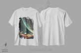 تیشرت سفید طرح دار "نگهبانان آینده ما"، هنر فاخر معاصر اثر فرانک موس | فروشگاه ایماژ