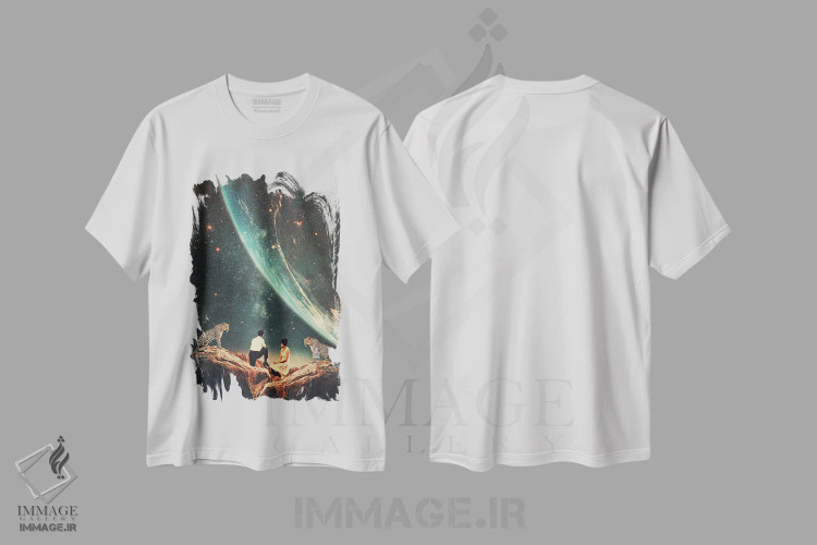 تیشرت سفید طرح دار "نگهبانان آینده ما"، هنر فاخر معاصر اثر فرانک موس | فروشگاه ایماژ