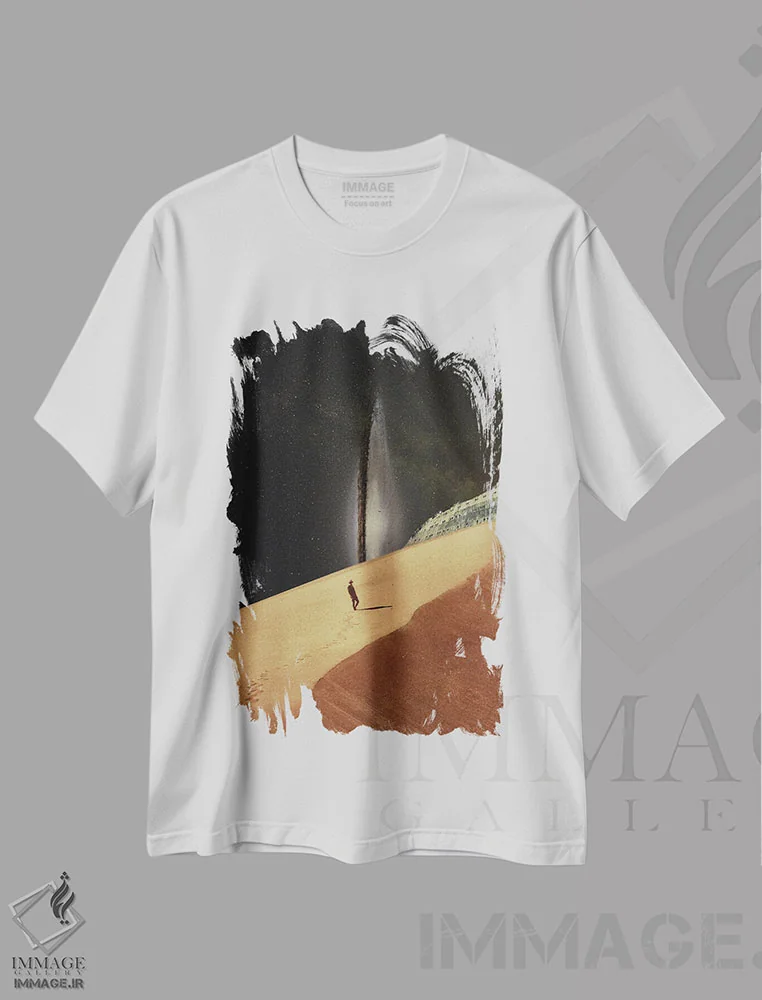تیشرت سفید طرح دار "در خاطراتت گم شدم"، هنر فاخر معاصر اثر فرانک موس | فروشگاه ایماژ