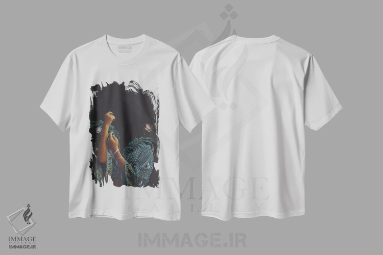 تیشرت سفید طرح دار "ثانیه هایی پیش از سپیده دم"، هنر فاخر معاصر اثر فرانک موس | فروشگاه ایماژ