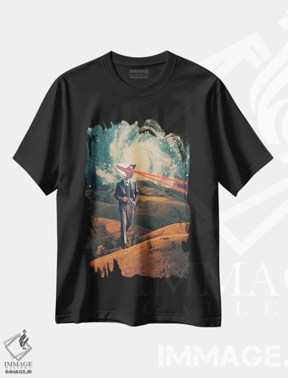 تیشرت مشکی طرح دار "برای امنیتت مراقب تو هستیم"، هنر فاخر معاصر اثر فرانک موس | immage.ir