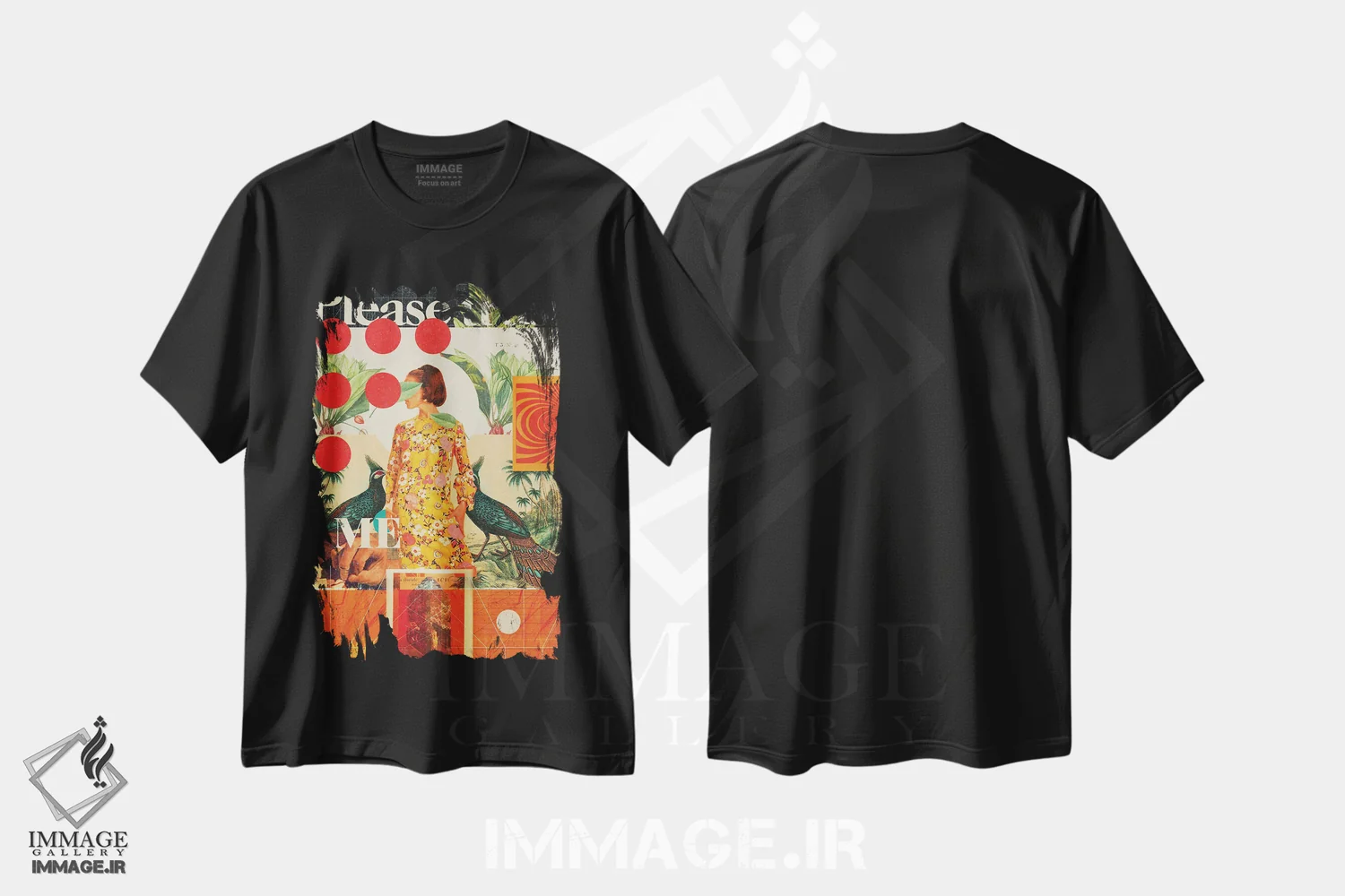 تیشرت مشکی طرح دار "لطفاً به من اعتماد کن"، هنر فاخر معاصر اثر فرانک موس | فروشگاه ایماژ