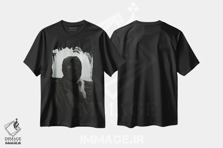 تیشرت مشکی طرح دار بدون عنوان ۲، عکاسی ترکیبی اثر فرن رودریگز | فروشگاه ایماژ