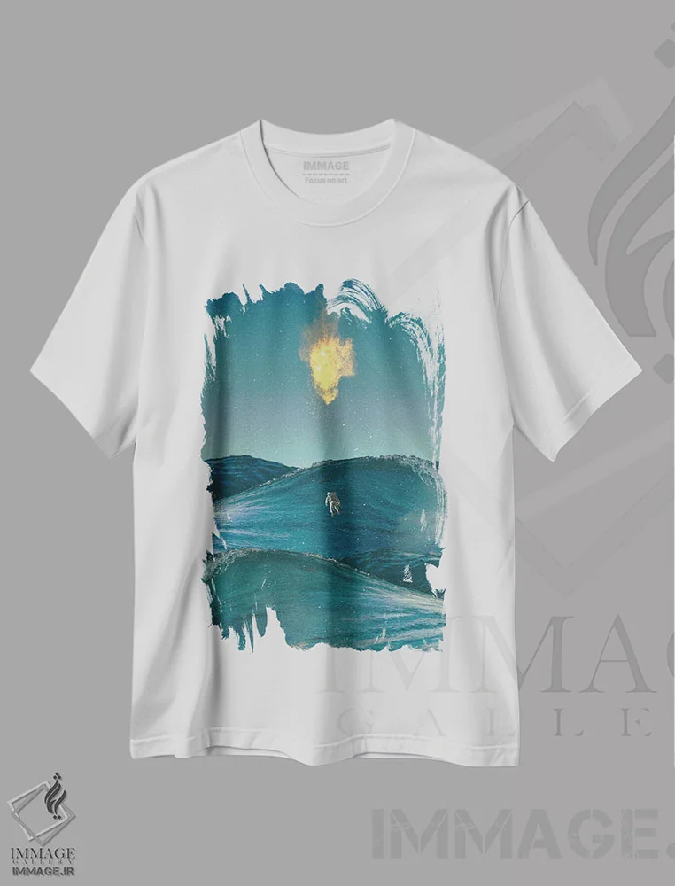 تیشرت سفید طرح دار سونامی، عکاسی ترکیبی اثر فرن رودریگز | immage.ir