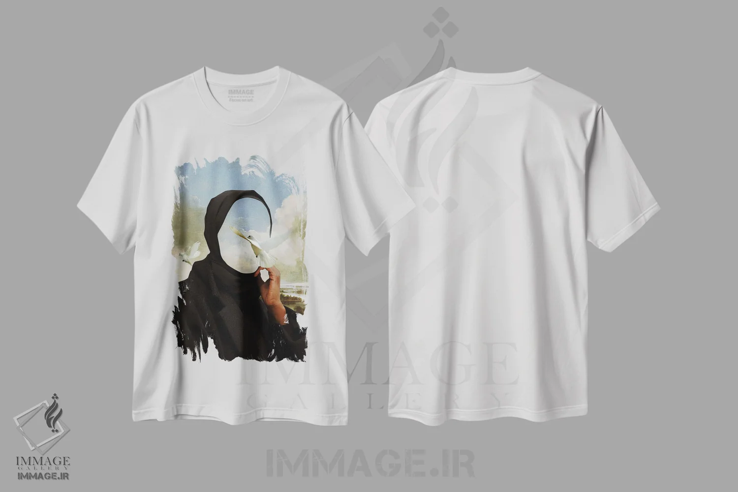 تیشرت سفید طرح دار بی نام. کبوترها، هنر آمریکایی آفریقایی تبار اثر فرن رودریگز | فروشگاه ایماژ