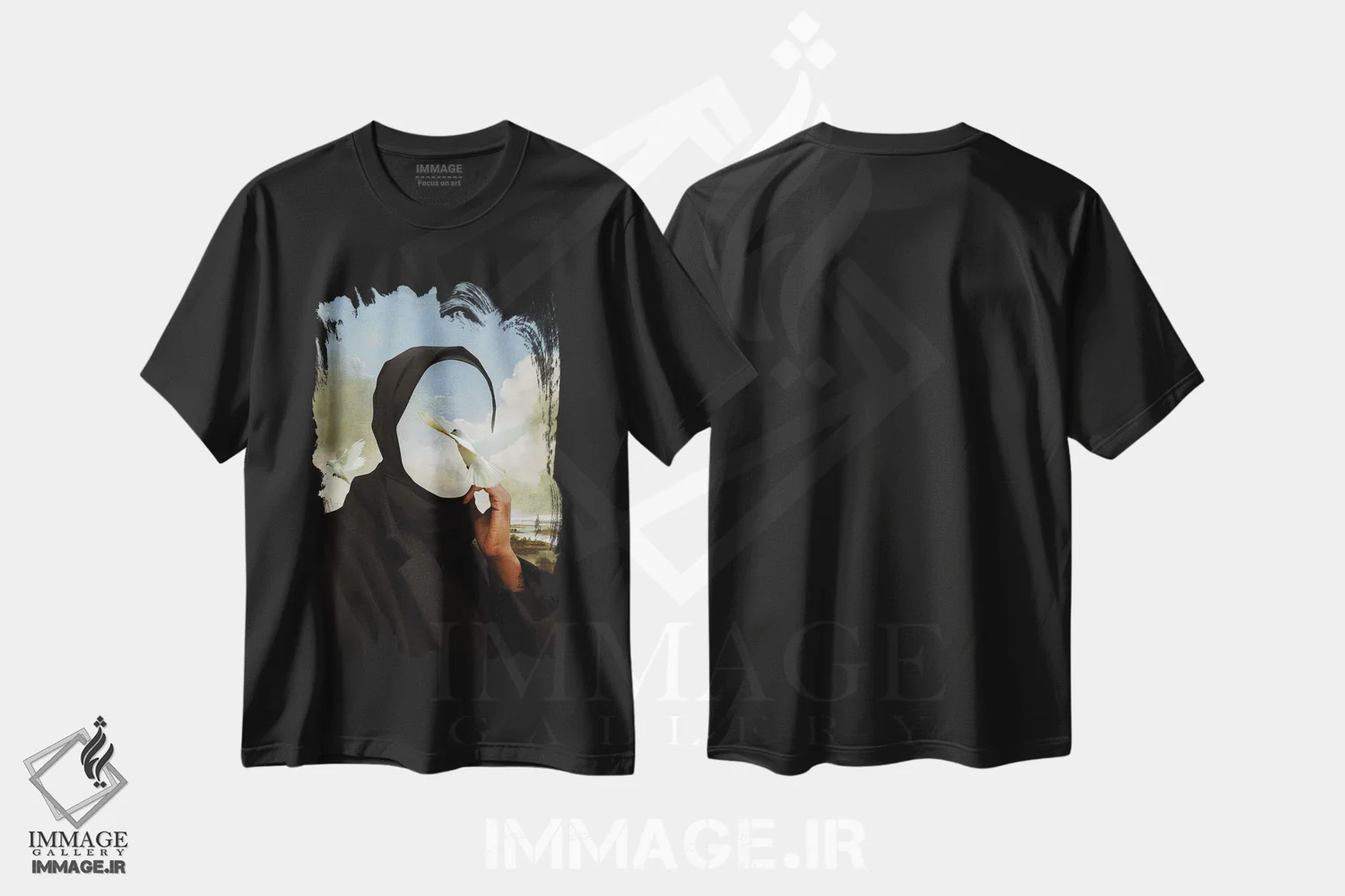 تیشرت مشکی طرح دار بی نام. کبوترها، هنر آمریکایی آفریقایی تبار اثر فرن رودریگز | immage.ir