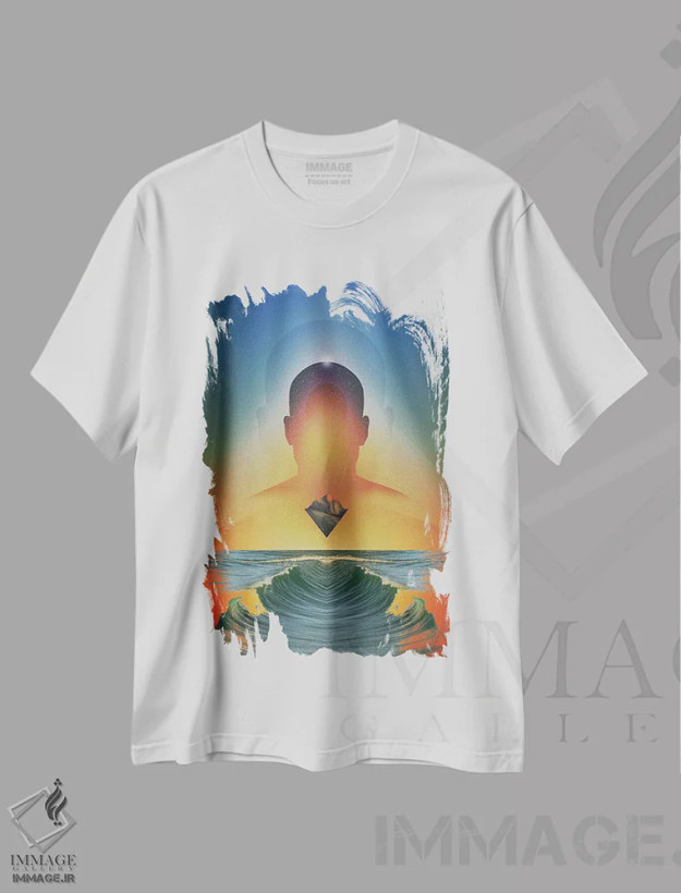 تیشرت سفید طرح دار آسمر، هنر فاخر معاصر اثر فرن رودریگز | فروشگاه ایماژ