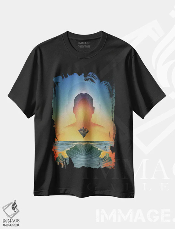 تیشرت مشکی طرح دار آسمر، هنر فاخر معاصر اثر فرن رودریگز | immage.ir