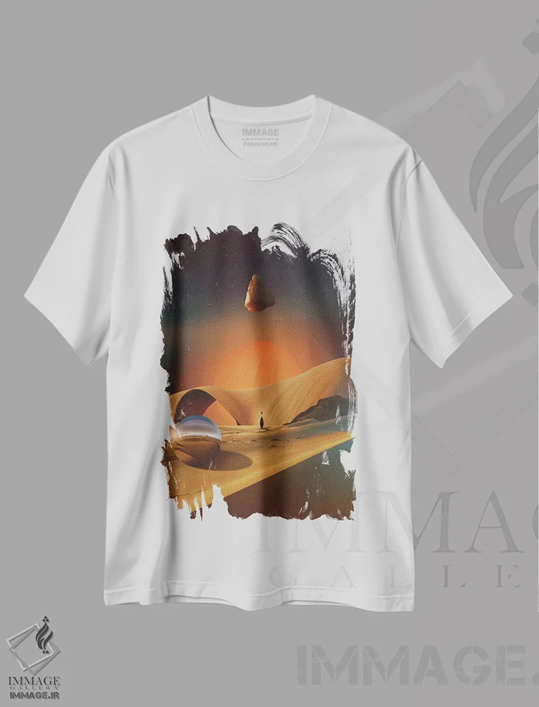 تیشرت سفید طرح دار هوا، هنر فاخر معاصر اثر فرن رودریگز | immage.ir