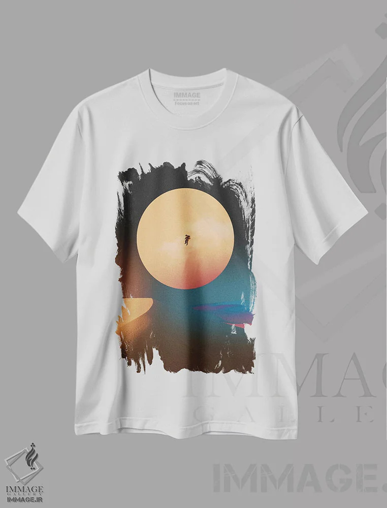 تیشرت سفید طرح دار روان نورد، هنر فاخر معاصر اثر فرن رودریگز | فروشگاه ایماژ