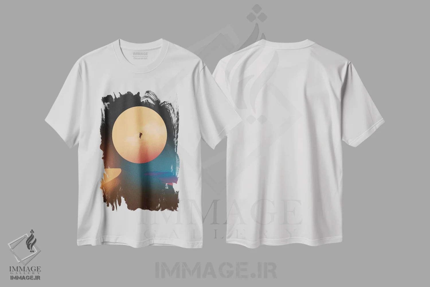 تیشرت سفید طرح دار روان نورد، هنر فاخر معاصر اثر فرن رودریگز | فروشگاه ایماژ