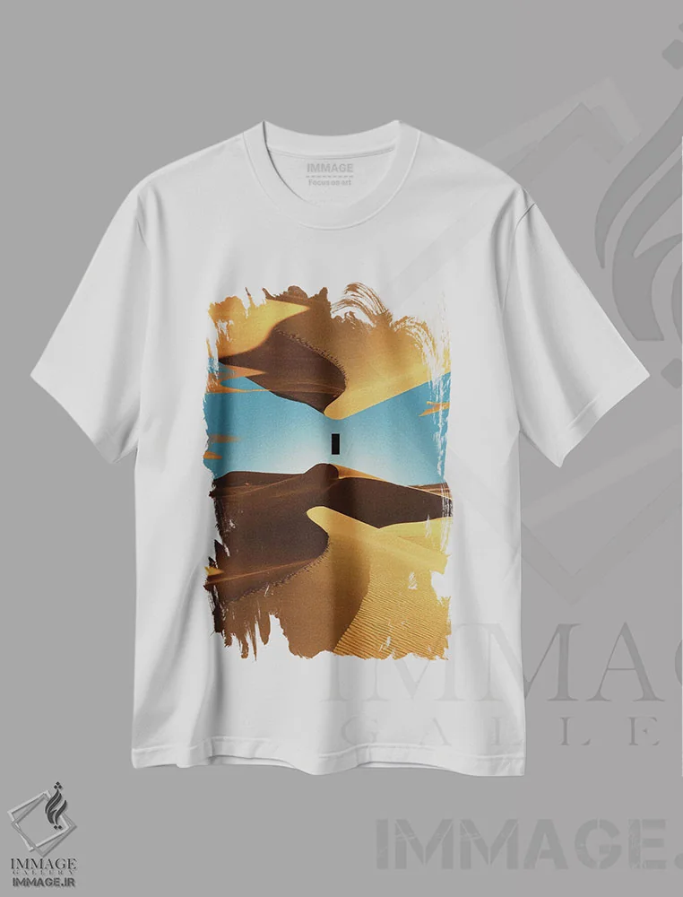 تیشرت سفید طرح دار پیچش فضا-زمان، هنر فاخر معاصر اثر فرن رودریگز | immage.ir