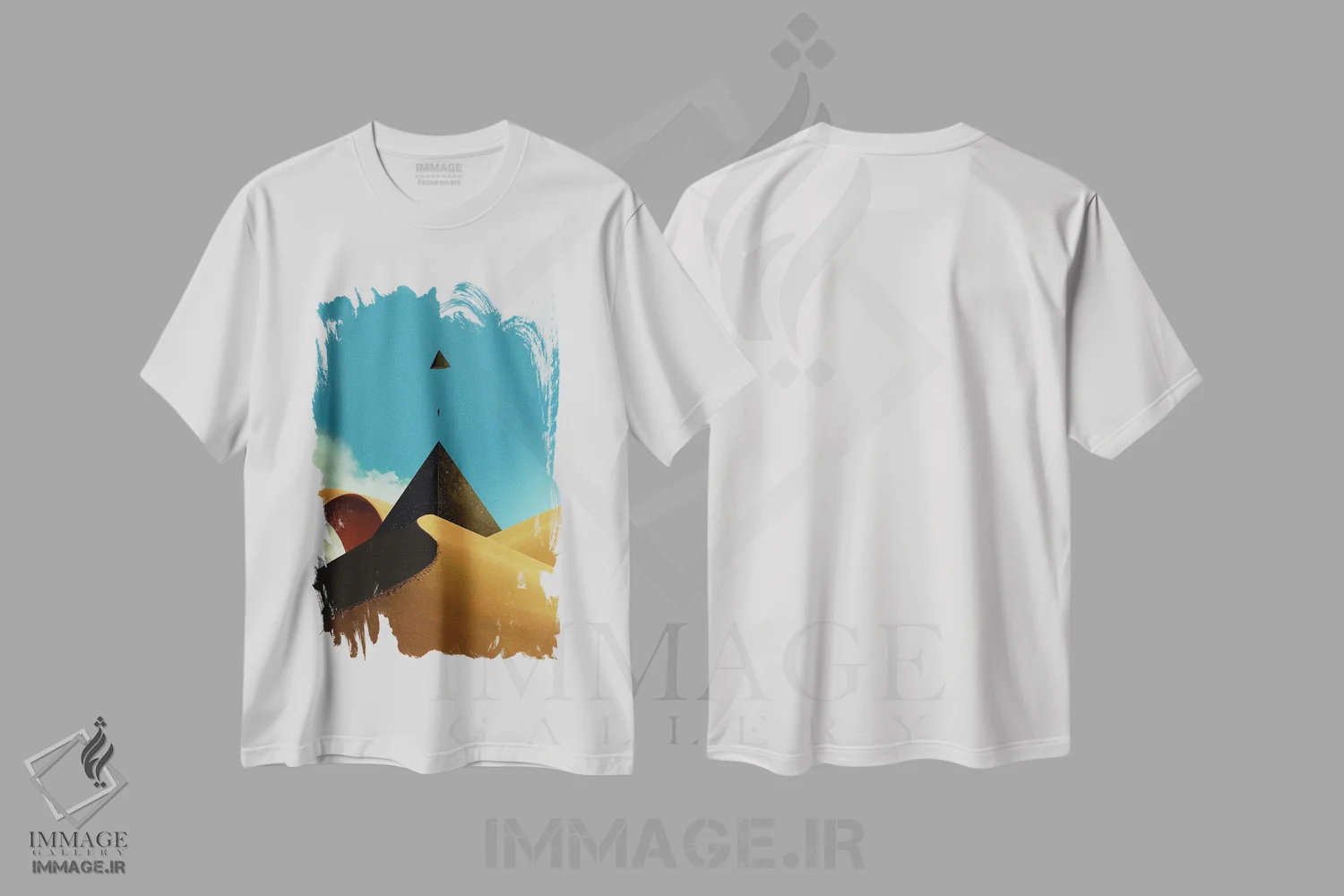 تیشرت سفید طرح دار جی، هنر دیجیتال اثر فرن رودریگز | فروشگاه ایماژ