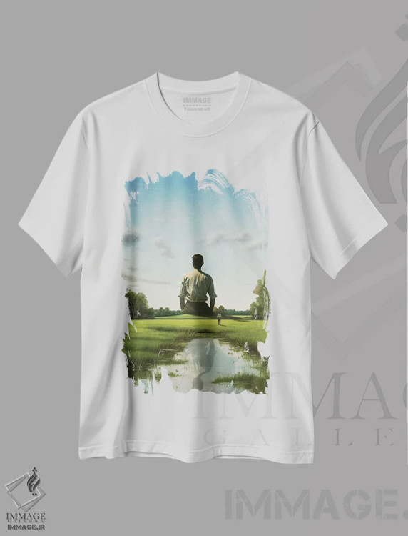 تیشرت سفید طرح دار نیمهٔ عمر، هنر دیجیتال اثر فرن رودریگز | immage.ir