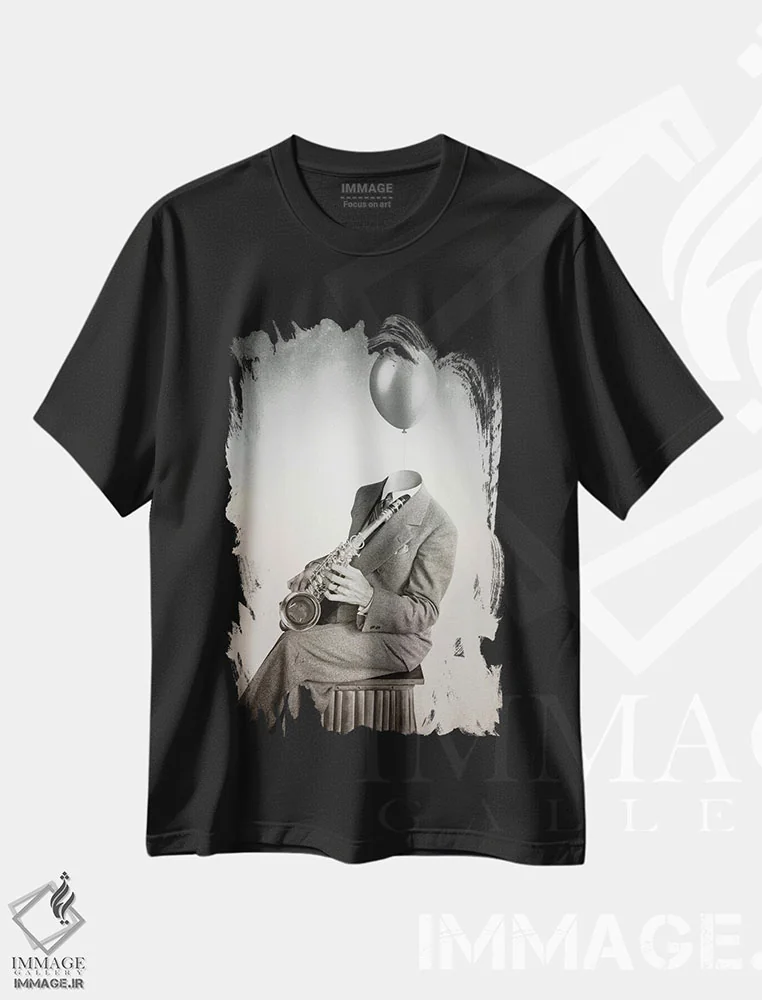 تیشرت مشکی طرح دار جاز، عکاسی ترکیبی اثر فرن رودریگز | immage.ir