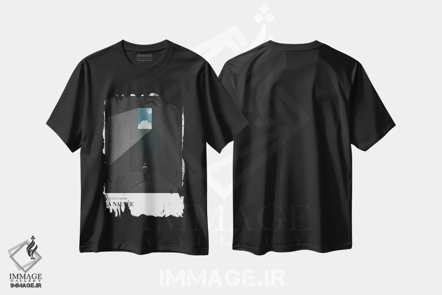 تیشرت مشکی طرح دار تهوع، عکاسی ترکیبی اثر فرن رودریگز | فروشگاه ایماژ