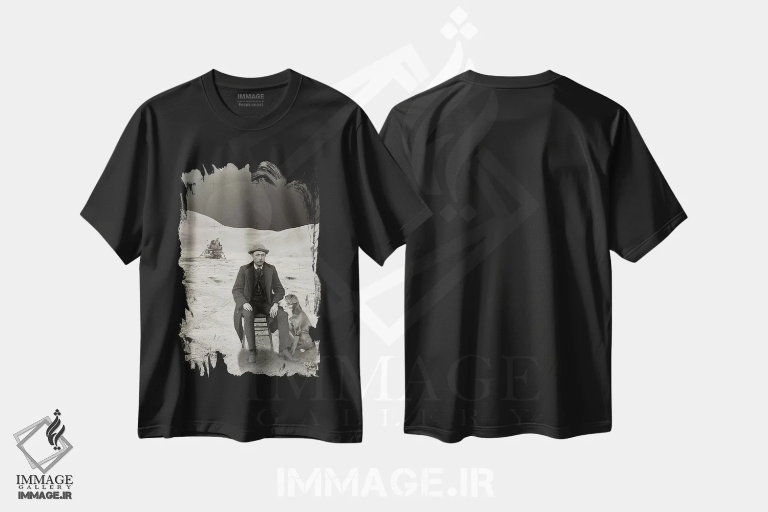 تیشرت مشکی طرح دار مرد ماه، عکاسی ترکیبی اثر فرن رودریگز | immage.ir