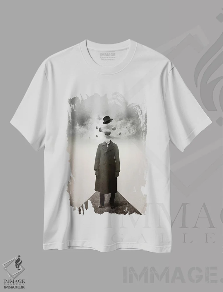 تیشرت سفید طرح دار سیارات، عکاسی ترکیبی اثر فرن رودریگز | فروشگاه ایماژ