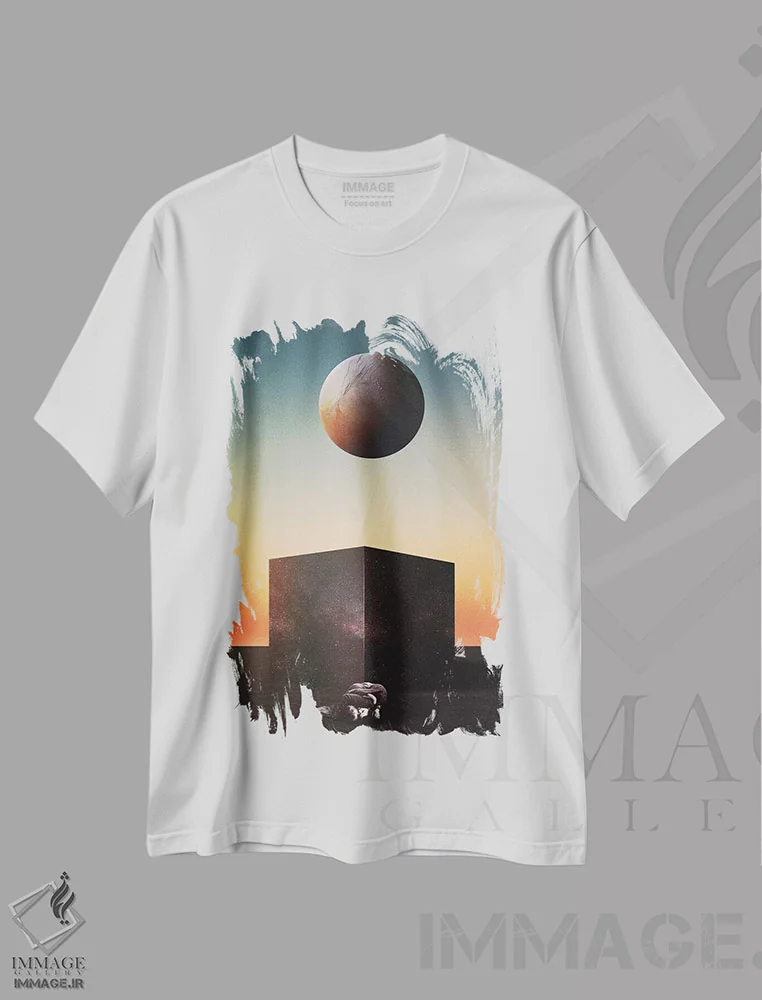 تیشرت سفید طرح دار سفر آر، دکوراسیون جایگزین اثر فرن رودریگز | فروشگاه ایماژ