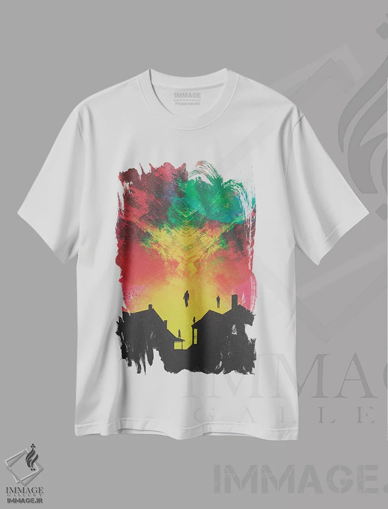 تیشرت سفید طرح دار ربوده شده، عکاسی ترکیبی اثر فرن رودریگز | فروشگاه ایماژ