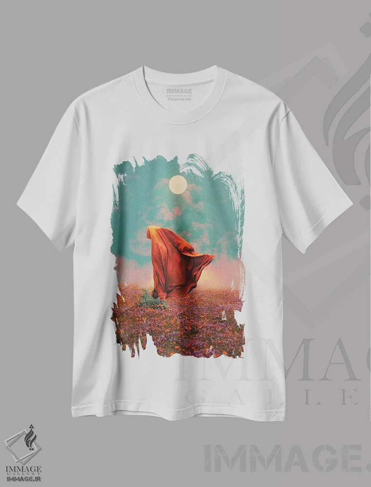 تیشرت سفید طرح دار مزارع، عکاسی ترکیبی اثر فرن رودریگز | فروشگاه ایماژ